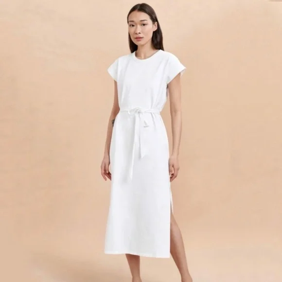 Plain Shirt John Lewis Helen Mcalinden La Ligne Dresses New La Ligne White  Midi Andrea Tshirt Dress With Waist Tie Womens Size Small Poshmark